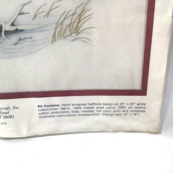 Vintage Cathy Needlecraft Craft 0511 Pheasant Size 22" X 22" NIP Crewel Cotton - Picture 5 of 7